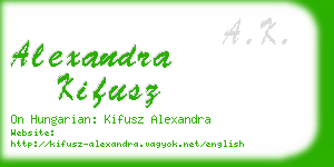 alexandra kifusz business card